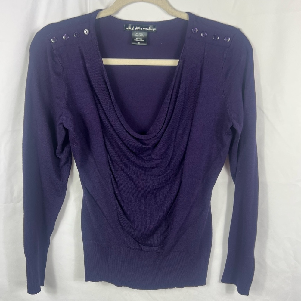 United States Sweaters Deep Purple Knit
